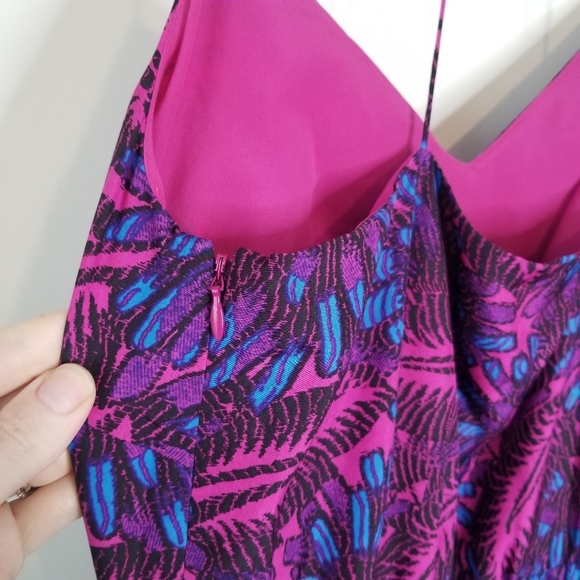 NWT J. Crew Silk Floral Midnight Fuchsia Strappy Jumpsuit Size 4 Pockets - Picture 7 of 16